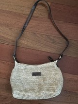 Rosetti Woven Purse Natural Tan Zippered Classic Small Bag Faux Leather ... - $14.84