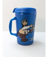 Lamberts Cafe Insulated Travel Mug Cup 32 oz Blue Home Throwed Rolls The... - $19.80