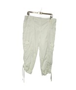 Chicos Pants Womens 1.5 Med White Amelia Crop Stretch Cargo Pockets Ruch... - $16.28