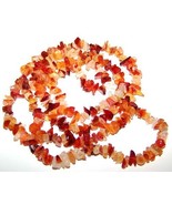 Natural Carnelian Chip Beads 36&quot; Endless Strand or Necklace (1) Medium C... - $3.71