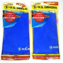 U.S. Divers Silicone Swim Cap, Junior6+ Blue (Lot of 2) Brand New - £7.08 GBP