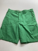 Izod Saltwater Chino Shorts Mens 38 Green Cotton Stretch Zipper Pockets - $23.25