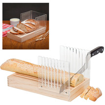 Wood Bread Slicer Guide Kitchen Tool Loaf Toast Cutter Mold Slicing Cutt... - £35.16 GBP