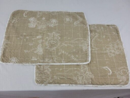 Nautical Map Shams Tommy Bahama Pillowcases 2 Pair Set Print Tan Brown RARE Vtg - £29.98 GBP