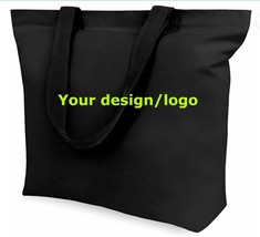 Custom embroidered canvas tote bag with snap closure - £24.08 GBP