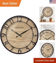 Elegant 21’’ Analog Wall Clock - Vintage Farmhouse Design with Quartz Mo... - $104.99