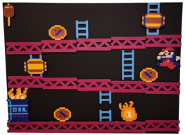 Donkey Kong Classic - Stage 1 Beginning - NES made with Perler Beads - £78.56 GBP