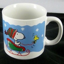 PEANUTS WILLITTS SNOOPY WOODSTOCK SLEIGH SNOWFLAKES CHRISTMAS VINTAGE CR... - $19.62