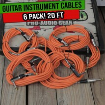 Guitar Cables (6 Pack) Right Angled Instrument Cord by FAT TOAD | 20FT 1... - $30.61+