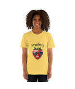 New Bella + Canvas Womens Tee Shirt Short Sleeve Strawberry Design Crew ... - £14.57 GBP+