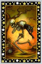 Halloween Matthew Kirscht Escape Skelton Black Cat Shiverbones LE Postcard MK - £40.05 GBP