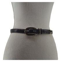 Brighton Croc Embossed #40253 Black Leather Silver Tone Buckle Size Medium 30 - £21.92 GBP