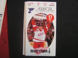 Stanley Cup Champion 2002-03 Detroit Red Wings Ticket Stub Vs.St. Louis 12-08-02 - £2.21 GBP