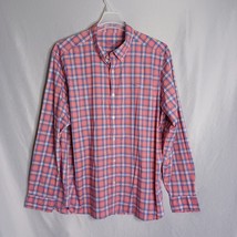 Vineyard Vines Performance Classic Fit Whale Shirt Mens XL Salmon Plaid ... - $28.50