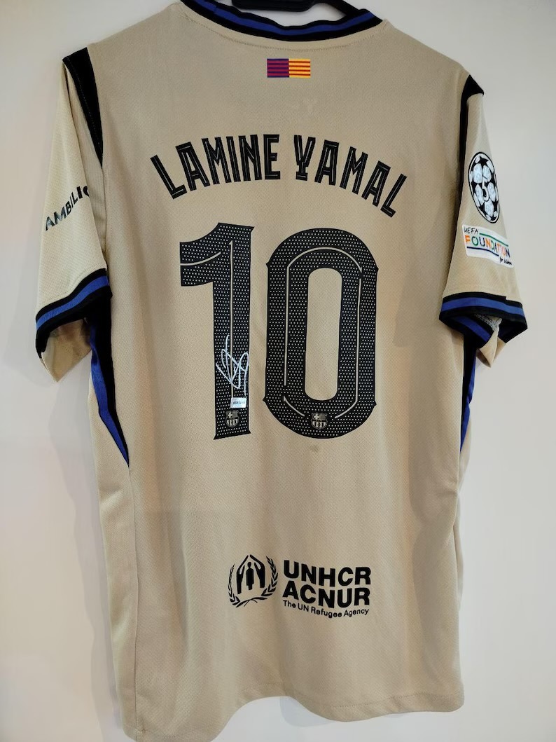 Autographed FC Barcelona Jersey – LAMINE YAMAL #10 – With COA | FREE SHI... - $126.00
