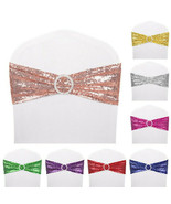 10pcs Spandex Sequins Chair Sashes Table Runners Wedding Party Home Tabl... - £24.68 GBP