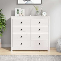 Side Cabinet White 100x40x90 cm Solid Wood Pine - £139.67 GBP