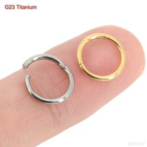 1.2x8mm G23 Titanium Septum Clicker Nose Ring Hinged Segment Daith Piercing Trag - £10.94 GBP