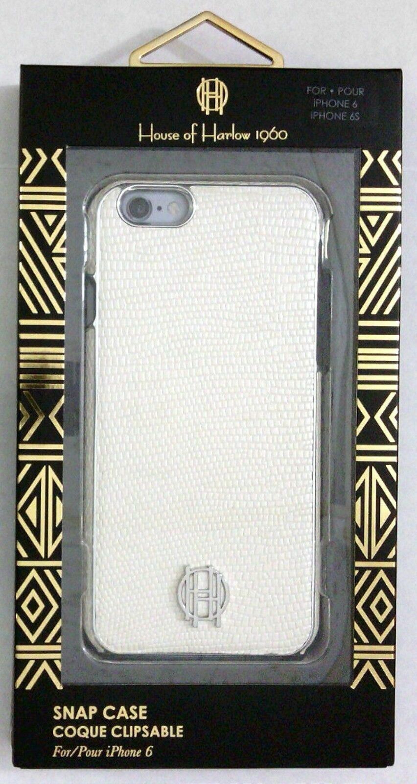 NEW House of Harlow 1960 iPhone 6/6s White Lizard Snap Phone Case designer - $5.59