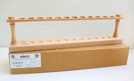 Eisco Labs Wooden Test Tube Stand of 12 Holes 9.75&quot; Wide Polished Wood 22&quot; - £20.10 GBP