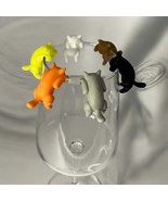 Charming Cat Wine Charms - Set of 6 Adorable Drink Markers - $7.95
