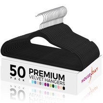 Premium Velvet Hangers 50 Pack, Non-Slip Flocked Felt Hangers, Sturdy Clothes Ha - £31.12 GBP