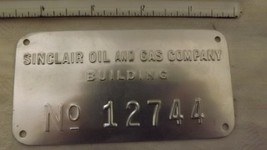 Sinclair Oil Company Building ID Plate NOS 18-a - $14.84