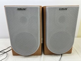 Sony Stereo Bookshelf Speaker Pair Model SS-CNE3 Wood Grain Bookshelf TE... - $29.69