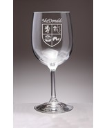 McDonald Irish Coat of Arms Wine Glasses - Set of 4 (Sand Etched) - $93.00 CAD