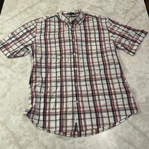St Johns Bay Shirt Men Large Classic Fit Button Up Short Sleeves Plaid - $11.73