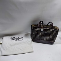 Brighton Bag Woven Leather Brown Single Handle Handbag Purse - £30.99 GBP