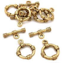 Bali Toggle Clasp Antique Gold Plated 20mm 6Pcs Approx. - $6.63