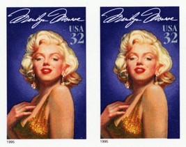 2967a, MNH 32¢ Marilyn Monroe Imperforate Pair ERROR Stamps - Stuart Katz - £239.80 GBP