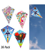 36 Lot Diamond Kites Single Line Outdoor Children Toys Beach Fun Games W... - £127.33 GBP