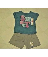 Garanimals Outfit Girls Size 24 Month Turquoise Sweet Logo Shirt Gray Sh... - £7.07 GBP