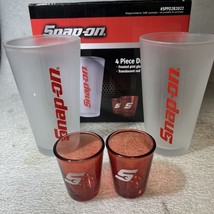 Snap-On Tools 4 Piece Drinkware Set Frosted Pint Glass Red Shot Glass SP... - £35.03 GBP