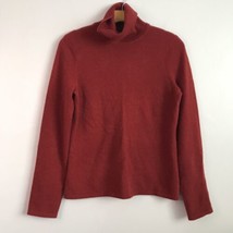 Lord Taylor Cashmere Sweater M Red Turtle Neck Long Sleeve Casual Knit Pullover  - £21.85 GBP
