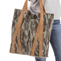 Camo Printed Tote Bag with Leather Straps - $1,003.43 MXN