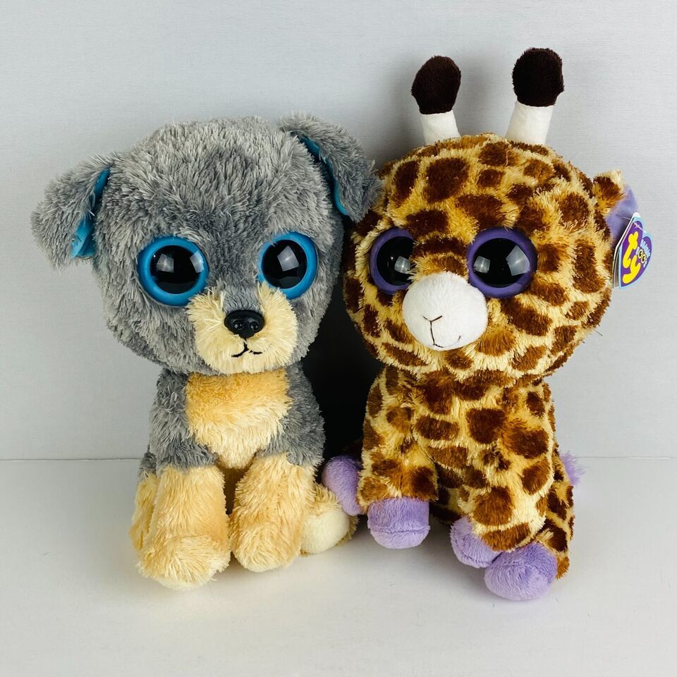 Ty Beanie Boos 2010 2013 Safari Giraffe Scraps The Dog Stuffed Beanie Animals - £24.44 GBP