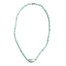 Artisan Crafted SterlingSilver Larimar and Amzonite Tumble Bead Necklace... - €84,01 EUR