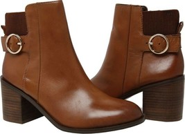 New Womens ALDO &quot;Rosaldee&quot; Cognac Leather Ankle Boots sz 7.5M Retails $130 - £53.71 GBP