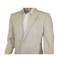 Men Seersucker Suit By Adolfo Stripe Casual Dressy Summer Suit 2 Button C624 Tan image 6