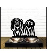 Bowl Stand,Personalized Dog Bowl, Pekingese Dog Breed, Custom Dog Bowl. - $105.00