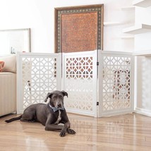 child baby safety gate pet dog fence white wooden 3 panel - $187.46