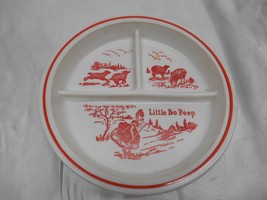 Old Vtg Little Bo Peep China Childs Feeding Dish Baby Nusery Rhyme 3 Compartment - £23.73 GBP