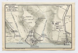 1930 Original Vintage Map Of Selinunte / Sicily / Italy / Ancient Greek World - £17.09 GBP