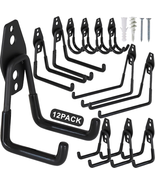 Garage Storage Hooks Heavy Duty, 12 Pack Wall Mount Steel Hanger&amp;Organiz... - £21.73 GBP