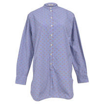 Celine Polka Dot Print Mock Neck Tunic In Cotton Women Light Blue Size 34 - $393.30