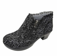 Alegria Hannah Peony Floral Leather Ankle Boots Ruffle HAN-537 Size EU35 US5-5.5 - £52.24 GBP