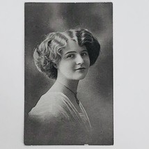 Vintage RPPC Real Photo Postcard Portrait Beautiful Young Woman Necklace  - $6.62